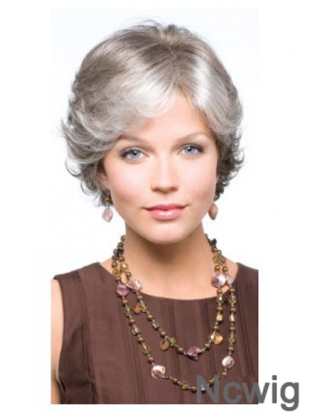 Synthetic Fabulous Short Wavy Grey Wigs