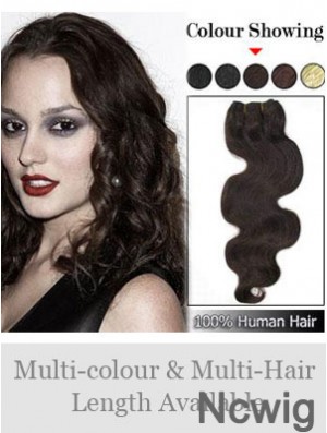 Wavy Remy Human Hair Brown Sassy Weft Extensions