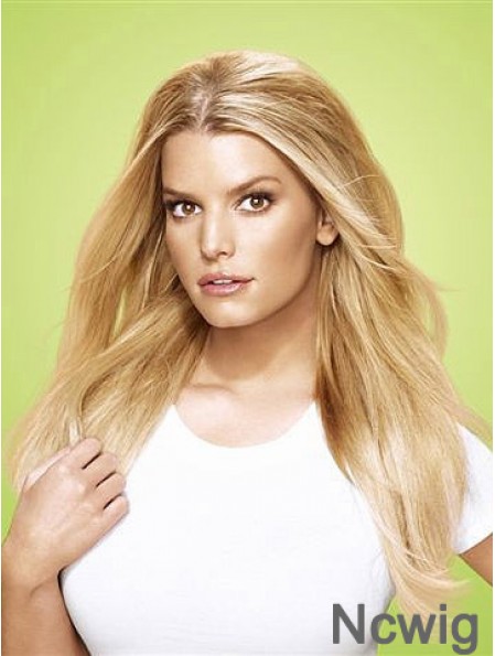 High Quality Blonde Straight Synthetic Clip In Hair Extensions