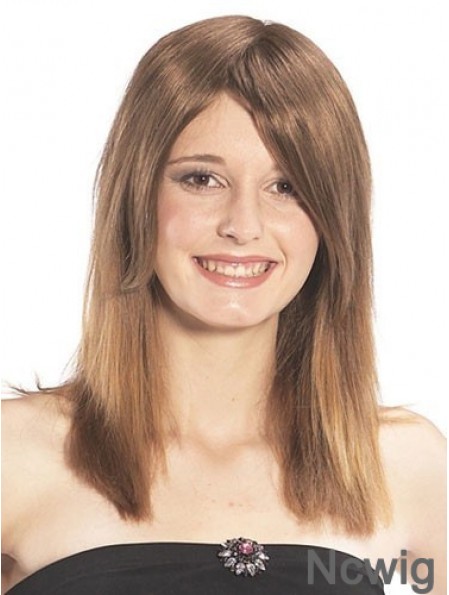 Sassy Straight Brown Long Human Hair Hairpieces
