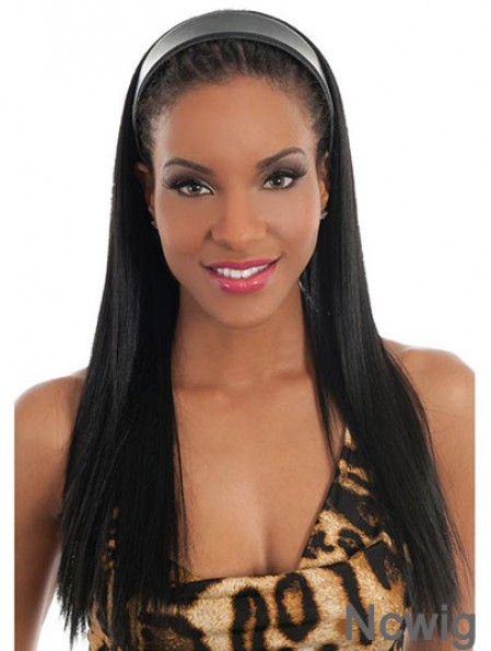 No-Fuss Black Synthetic Straight Hair Falls