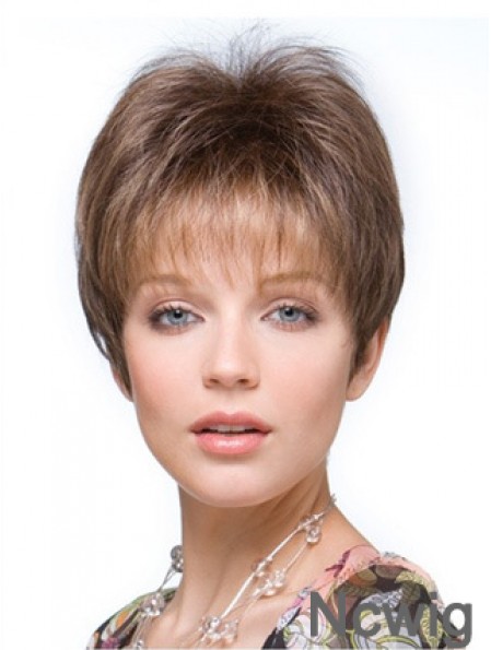 Falls Hairpieces Straight Style Brown Color Cropped Length