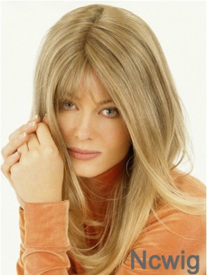 Wig Falls Long Length Straight Style Blonde Color