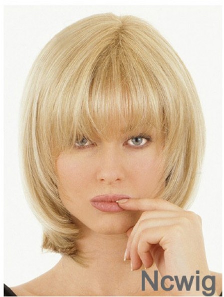 Half Wigs With Remy Straight Style Blonde Color